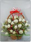 36 White Roses in the Basket 