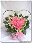 Our Fresh Pink Rose Heart shape arrangment can say so much with an "I Love You".